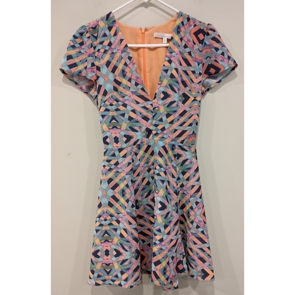 Lovers + Friends Multi Color Fit and Flare Skater Dress Size XS